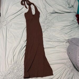 See You Monday Chocolate Backless Dress